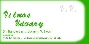 vilmos udvary business card